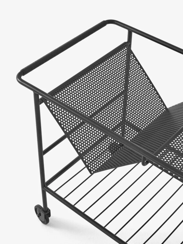 &Tradition Alima NDS1 trolley, matt black - lacquered walnut