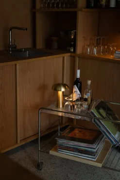 &Tradition Alima NDS1 trolley, chrome - lacquered oak