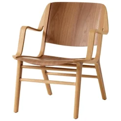 &Tradition AX HM11 lounge chair with armrest, oak - walnut