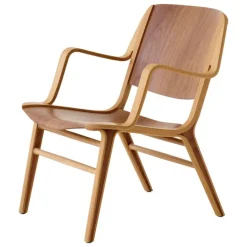 &Tradition AX HM11 lounge chair with armrest, oak - walnut