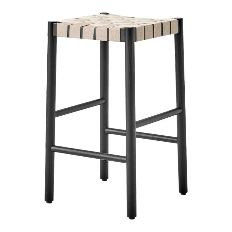 &Tradition Betty TK7 counter stool 66 cm, black - natural webbing