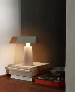 &Tradition Caret MF1 portable table lamp, silk grey