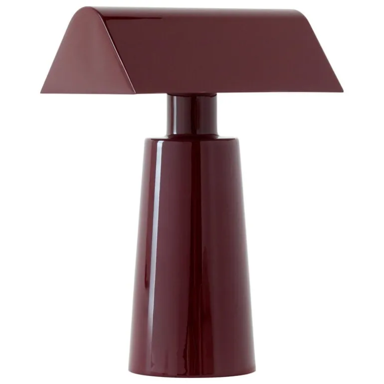 &Tradition Caret MF1 portable table lamp, dark burgundy
