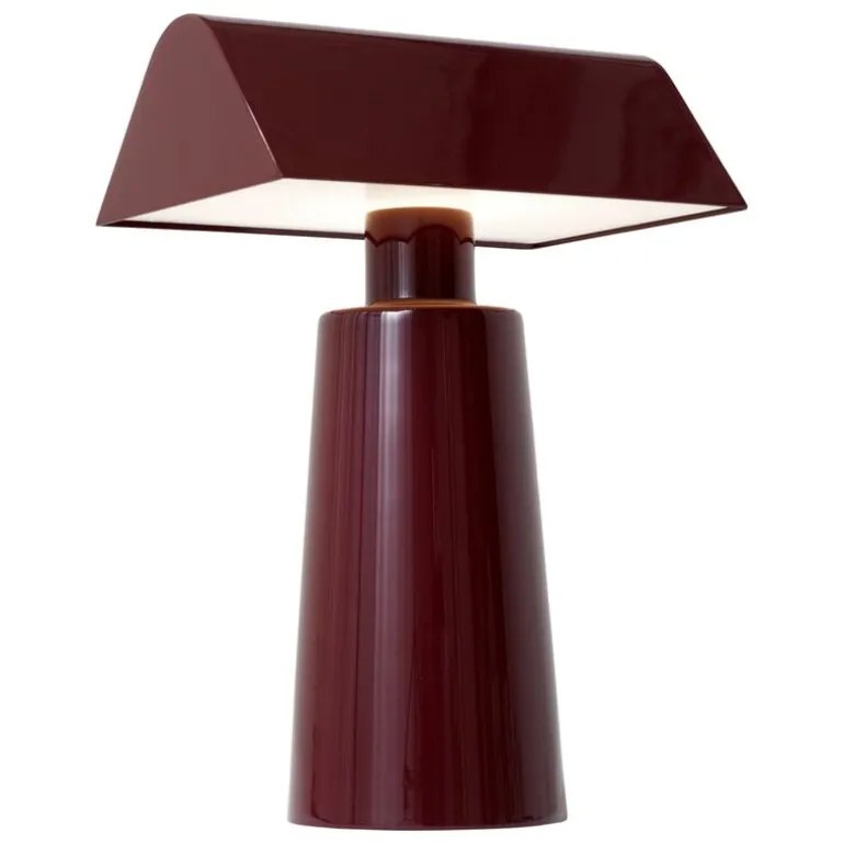 &Tradition Caret MF1 portable table lamp, dark burgundy