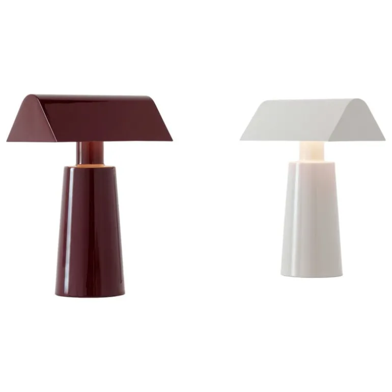 &Tradition Caret MF1 portable table lamp, dark burgundy