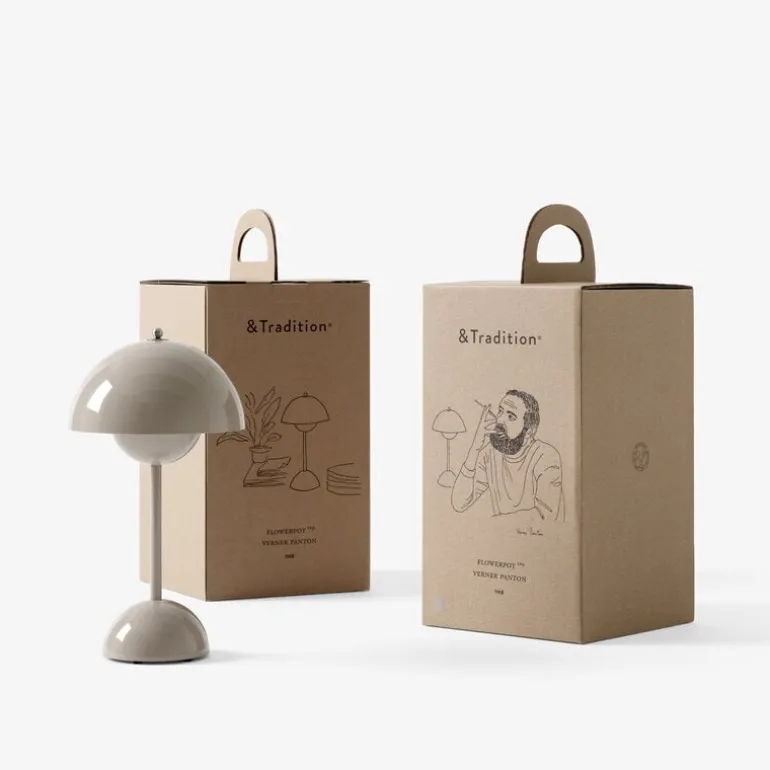 &Tradition Flowerpot VP9 portable table lamp, grey beige