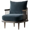 &Tradition Fly SC10 arm chair, smoked oiled oak, Ritz 0408 Blue-gray