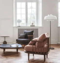 &Tradition Fly SC4 coffee table, smoked oak - black Marquina marble