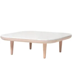 &Tradition Fly SC4 coffee table, white oiled oak - white Carrara marble