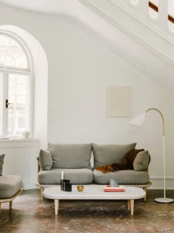 &Tradition Fly SC5 coffee table, white oiled oak - white Carrara marble