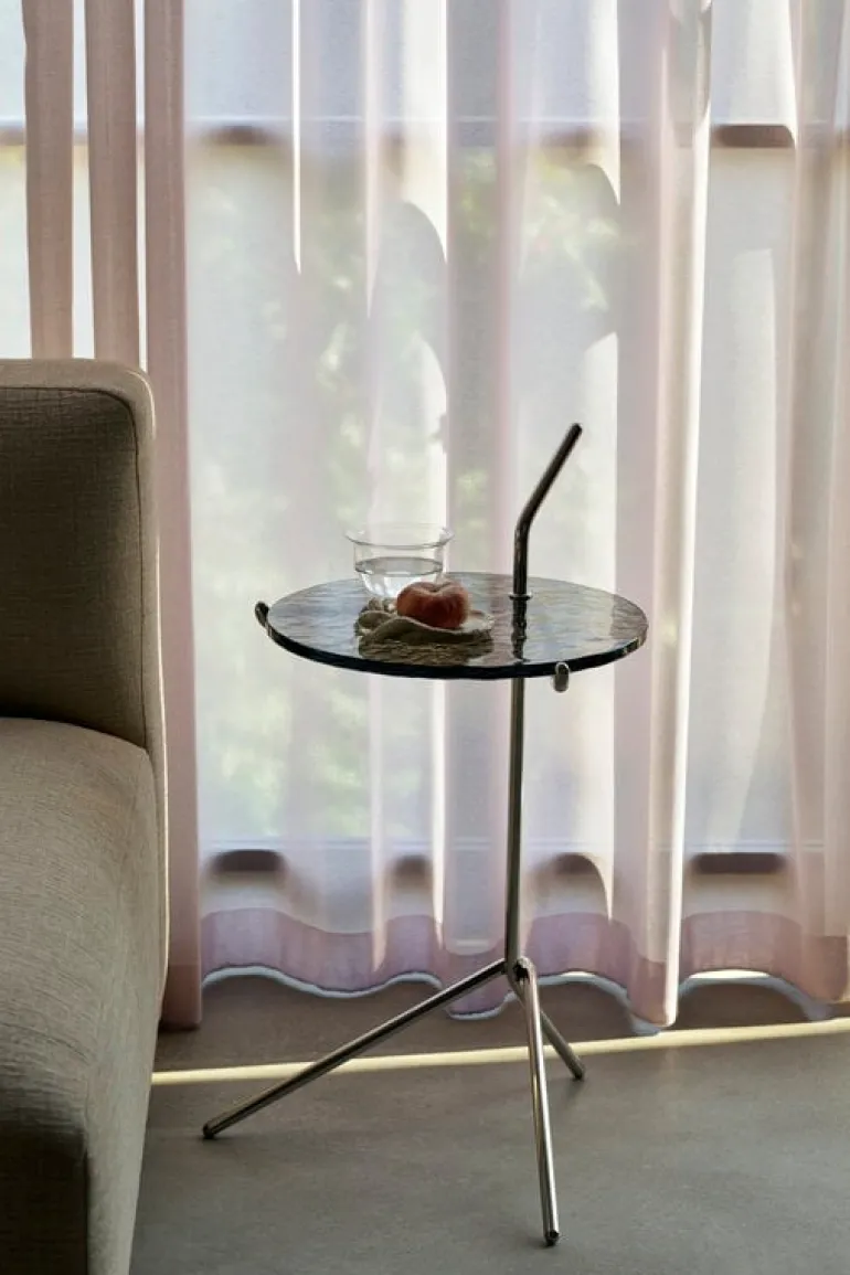 &Tradition Halten SH9 side table, smoked glass - stainless steel