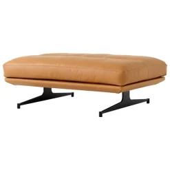 &Tradition Inland AV32 pouf, black - cognac Noble leather