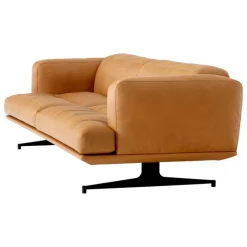 &Tradition Inland AV23 3-seater sofa, black - cognac Noble leather