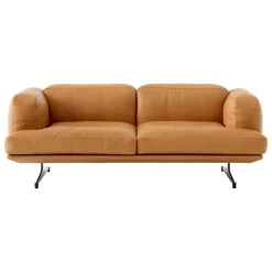 &Tradition Inland AV22 2-seater sofa, black - cognac Noble leather