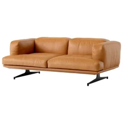 &Tradition Inland AV22 2-seater sofa, black - cognac Noble leather