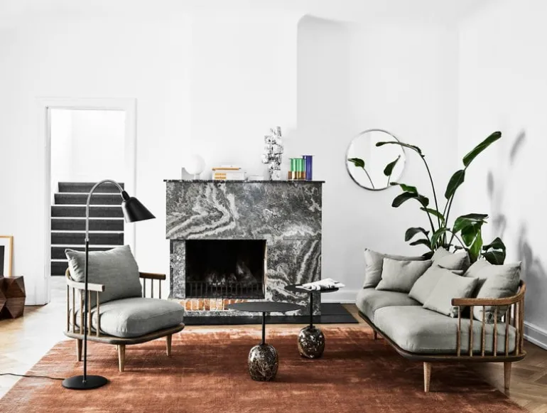 &Tradition Lato LN8 coffee table, black - Emperador marble