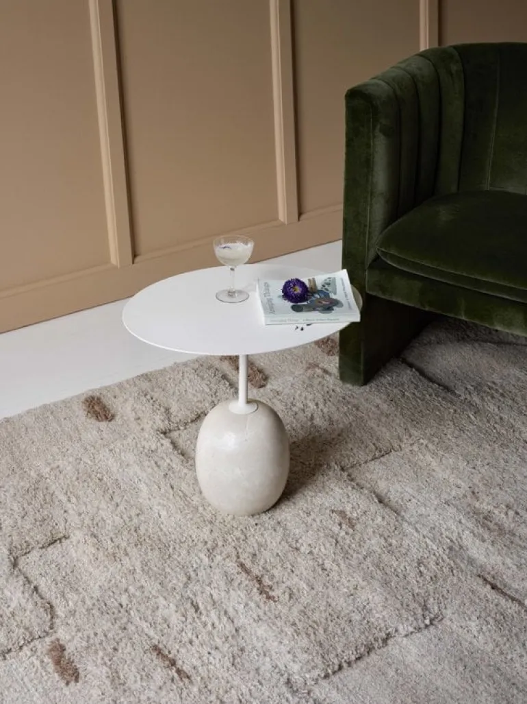 &Tradition Lato LN8 coffee table, white - Cream Diva marble