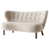 &Tradition Little Petra VB2 sofa, Moonlight sheepskin - oiled walnut