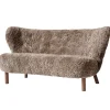 &Tradition Little Petra VB2 sofa, Sahara Curly sheepskin - oiled walnut