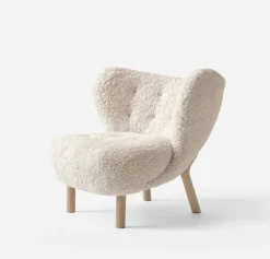 &Tradition Little Petra lounge chair and pouf, Moonlight - white oiled oak