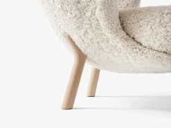 &Tradition Little Petra lounge chair and pouf, Moonlight - white oiled oak