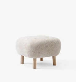&Tradition Little Petra lounge chair and pouf, Moonlight - white oiled oak