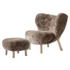 &Tradition Little Petra lounge chair and pouf, Sahara - white oiled oak