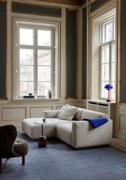 &Tradition Little Petra lounge chair and pouf, Sahara sheepskin - walnut