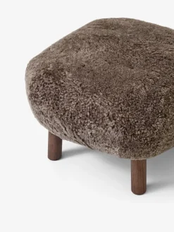 &Tradition Little Petra lounge chair and pouf, Sahara sheepskin - walnut