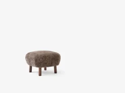 &Tradition Little Petra lounge chair and pouf, Sahara sheepskin - walnut