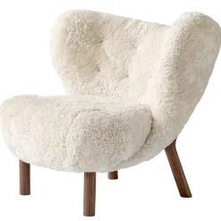 &Tradition Little Petra lounge chair, Moonlight sheepskin - walnut