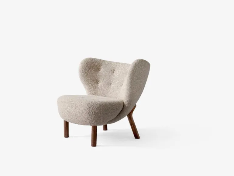 &Tradition Little Petra lounge chair and pouf, Karakorum 003 - walnut