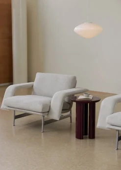 &Tradition Meantime AV29 lounge chair, polished aluminium - beige Ecriture 0210