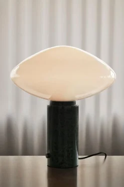 &Tradition Mist table lamp AP17, Guatemala Verde marble - opal glass