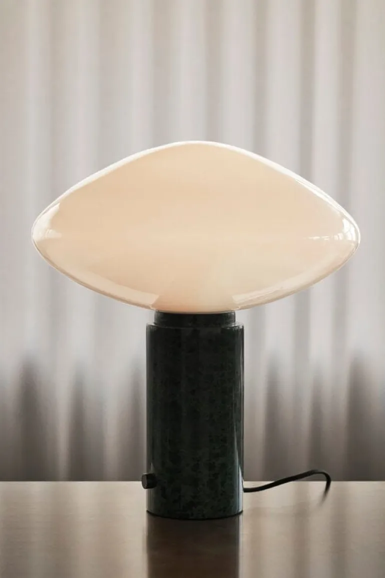 &Tradition Mist table lamp AP17, Guatemala Verde marble - opal glass