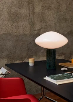 &Tradition Mist table lamp AP17, Guatemala Verde marble - opal glass