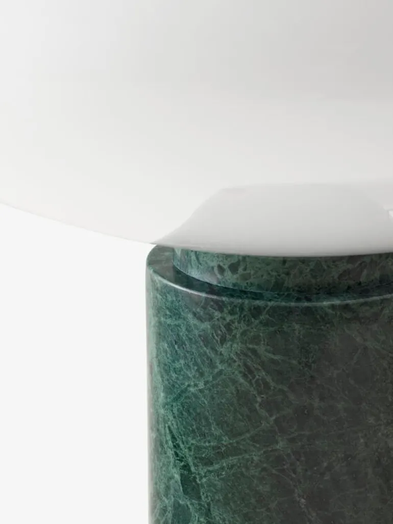 &Tradition Mist table lamp AP17, Guatemala Verde marble - opal glass