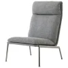 &Tradition Muno LN16 lounge chair, high back, dark chrome - grey Hallingdal 0126