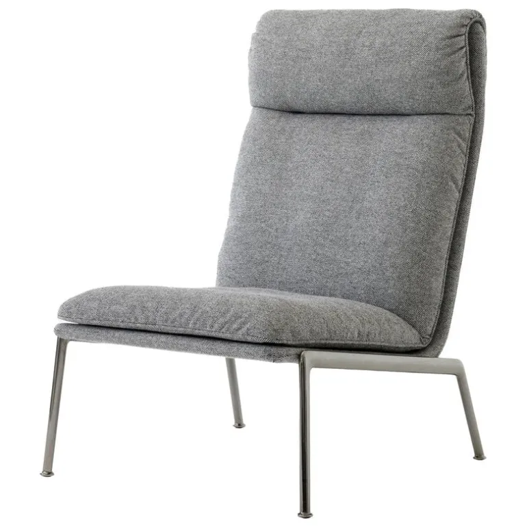 &Tradition Muno LN16 lounge chair, high back, dark chrome - grey Hallingdal 0126