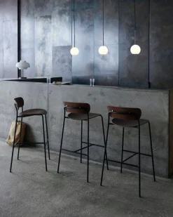 &Tradition Pavilion AV7 / AV9 bar stool, lacquered walnut