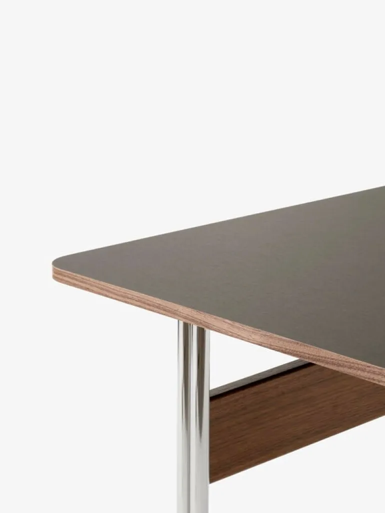 &Tradition Pavilion AV16 desk, iron linoleum - walnut - chrome