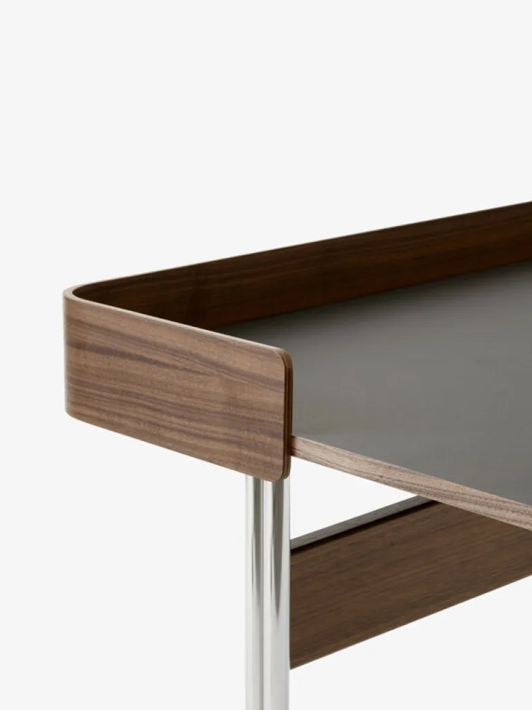 &Tradition Pavilion AV17 desk, iron linoleum - walnut - chrome