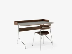 &Tradition Pavilion AV17 desk, iron linoleum - walnut - chrome
