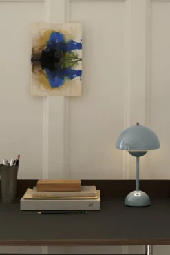 &Tradition Pavilion AV17 desk, iron linoleum - walnut - chrome