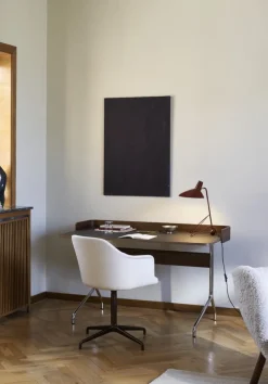 &Tradition Pavilion AV17 desk, iron linoleum - walnut - chrome