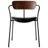 &Tradition Pavilion AV4 chair, lacquered walnut - Noble Black leather