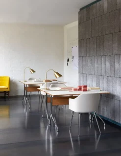 &Tradition Pavilion AV16 desk, mushroom linoleum - oak - chrome