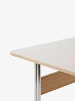 &Tradition Pavilion AV16 desk, mushroom linoleum - oak - chrome