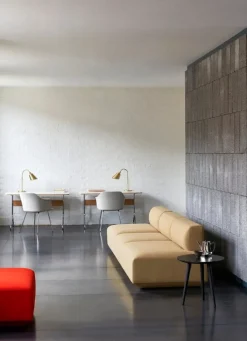 &Tradition Pavilion AV16 desk, mushroom linoleum - oak - chrome