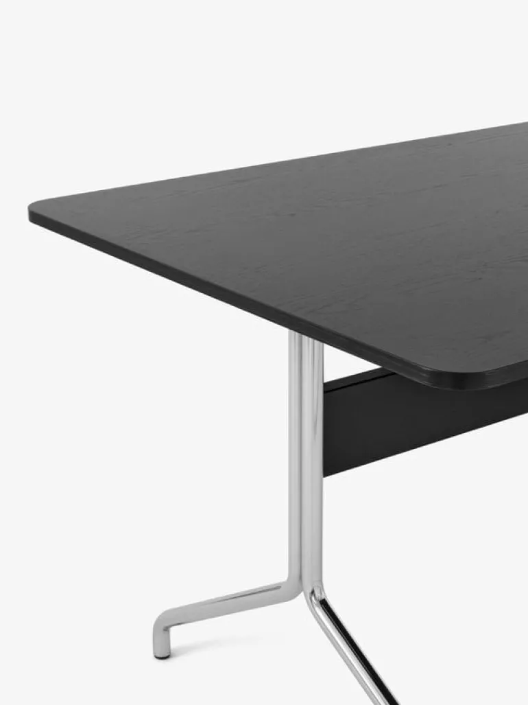 &Tradition Pavilion AV19 table, chrome - black lacquered oak